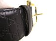 Photo11: GUCCI GG Guccissima Black Leather Belt Waist Size M #9365