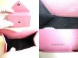 Photo9: BALENCIAGA Pink Leather Trifold Mini Wallet #9366