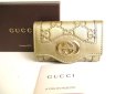 Photo1: GUCCI Guccissima Gold Leather Interlocking G 6 Pics Key Cases #9368 (1)