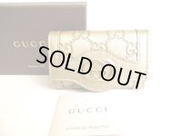 GUCCI Guccissima Gold Leather Interlocking G 6 Pics Key Cases #9368