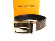 Photo1: LOUIS VUITTON Monogram Leather Pont Neuf 35MM Belt #9370 (1)