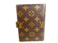 Photo2: LOUIS VUITTON Monogram Groom Brown Leather Document Holders Agenda PM #9371 (2)