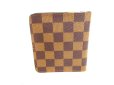 Photo2: LOUIS VUITTON Damier Brown Leather Bifold Wallet Compact Zip #9373 (2)