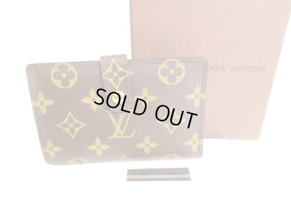 Photo1: LOUIS VUITTON Monogram Brown Leather Bifold Wallet Viennois #9377