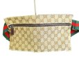Photo2: GUCCI GG Brown Canvas Waist Packs Belt Bag Purse #9378 (2)