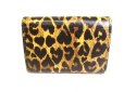 Photo2: Saint Laurent Paris YSL Leopard Leather Trifold Wallet Compact Wallet #9379 (2)