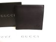 Photo1: GUCCI GG Double G Black Leather Bifold Wallet Compact Wallet #9389 (1)