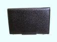 Photo2: BVLGARI Black Grain Leather Business Card Case Card Holder #9396 (2)