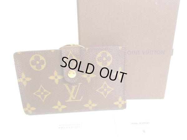 Photo1: LOUIS VUITTON Monogram Brown Leather Bifold Wallet Viennois #9401