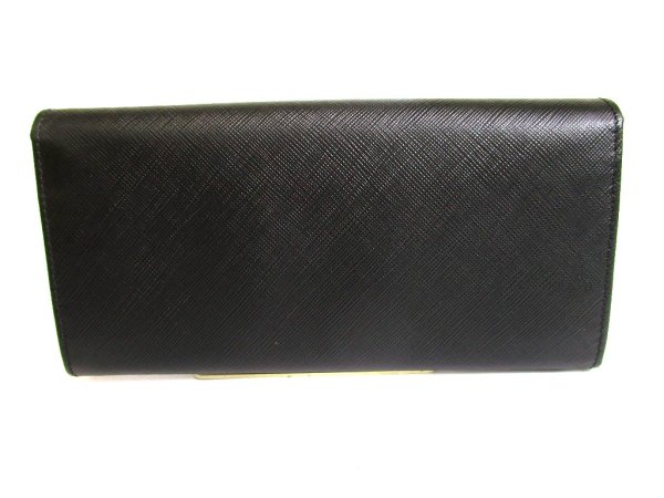 Photo2: Salvatore Ferragamo Gancini Black Leather Bifold Long Wallet #9406