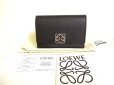 Photo1: LOEWE Black Leather Business Card Case Card Holder #9408 (1)