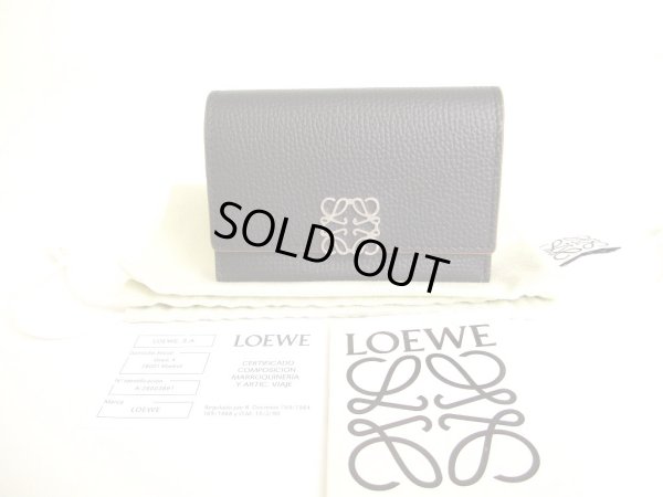 Photo1: LOEWE Black Leather Business Card Case Card Holder #9408