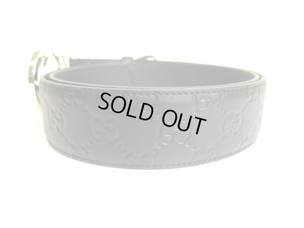 Photo2: GUCCI Interlocking G Buckle GG Black Leather Belt Size M #9410