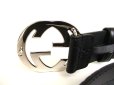 Photo9: GUCCI Interlocking G Buckle GG Black Leather Belt Size M #9410