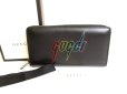 Photo1: GUCCI Blade Embroidery Logo Black Leather Round Zip Wallet Purse #9411 (1)