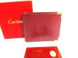 Photo1: Cartier Must de Cartier Bordeaux Leather Bifold Wallet Purse #9425 (1)