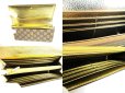 Photo8: GUCCI Double G GG PVC Canvas Gold Leather Bifold Long Flap Wallet #9429