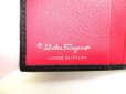 Photo10: Salvatore Ferragamo Gancini Black Pink Leather Bifold Wallet #9433