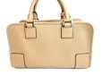 Photo2: LOEWE Sand Beige Calf Leather Hand Bag Purse W/Strap Amazona 28 #9434 (2)