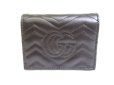 Photo2: GUCCI GG Marmont Black Leather Bifold Wallet Compact Wallet #9435 (2)