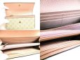 Photo8: GUCCI Double G GG Beige PVC Light Pink Leather Flap Long Wallet #9440