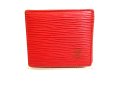 Photo1: LOUIS VUITTON Epi Red Leather Coin Purse Porto Monnaie Boite #9442 (1)