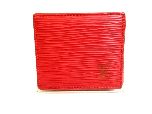 Photo1: LOUIS VUITTON Epi Red Leather Coin Purse Porto Monnaie Boite #9442