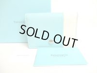 Tiffany & Co. Blue White Leather Business Card Holder #9446