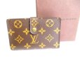 Photo1: LOUIS VUITTON Monogram Brown Leather Bifold Wallet Viennois #9455 (1)