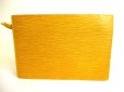 Photo2: LOUIS VUITTON Epi Yellow Leather Clutch Bag Crossbody Bag W/Strap #9462 (2)