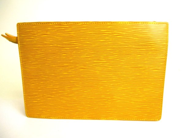Photo2: LOUIS VUITTON Epi Yellow Leather Clutch Bag Crossbody Bag W/Strap #9462