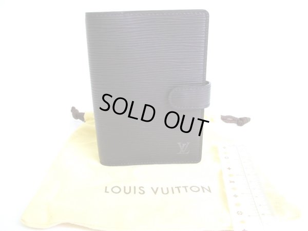 Photo1: LOUIS VUITTON Epi Black Document Holders Small Ring Agenda Cover #9466