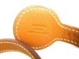 Photo10: HERMES Serie Palladium Plated Brown Leather Bracelet #9468