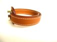 Photo2: HERMES Serie Palladium Plated Brown Leather Bracelet #9468 (2)