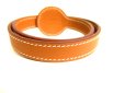 Photo4: HERMES Serie Palladium Plated Brown Leather Bracelet #9468