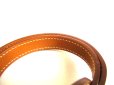 Photo5: HERMES Serie Palladium Plated Brown Leather Bracelet #9468