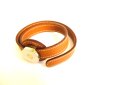 Photo6: HERMES Serie Palladium Plated Brown Leather Bracelet #9468