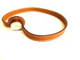 Photo7: HERMES Serie Palladium Plated Brown Leather Bracelet #9468