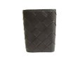 Photo2: BOTTEGA VENETA Intrecciato Black Leather Trifold Wallet Compact Wallet #9470 (2)