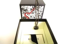 GUCCI Sterling Silver Interlocking G Pendant Necklace #9472