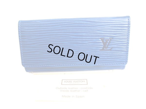 Photo1: LOUIS VUITTON Epi Blue Leather Multicles 4 Key Cases #9477