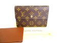 Photo1: LOUIS VUITTON Monogram Brown Leather Bifold Wallet Purse #9478 (1)