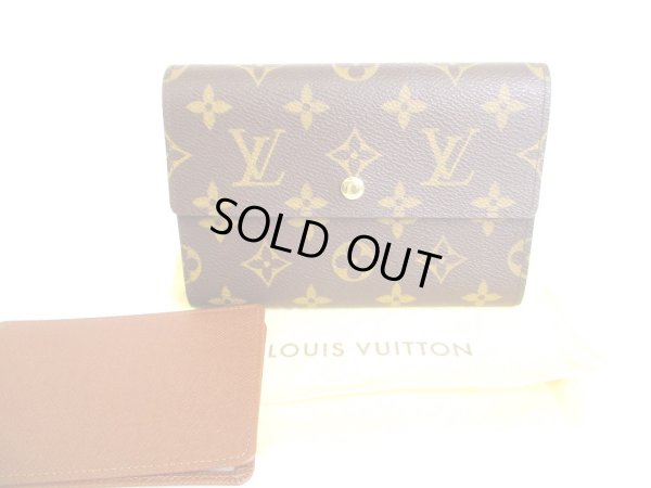 Photo1: LOUIS VUITTON Monogram Brown Leather Bifold Wallet Purse #9478