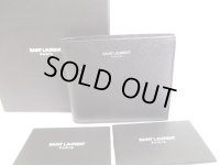 Saint Laurent Paris Yves Saint Laurent YSL Black Leather Bifold Wallet #9485