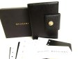 Photo1: BVLGARI Black Leather Document Holders Diary Small Organizer #9489 (1)