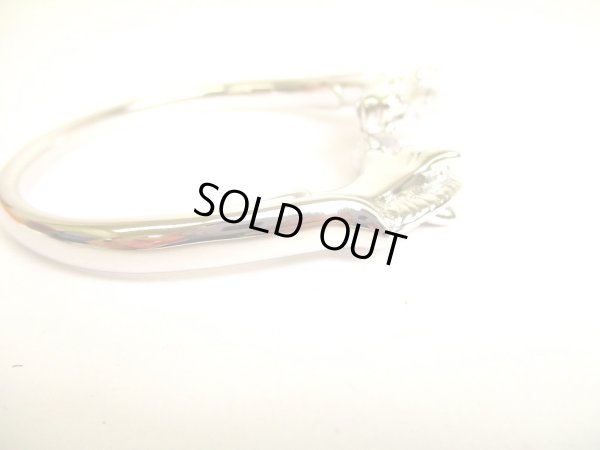 Photo2: HERMES Horse Motif Palladium plated Metal Bracelet Bangle #9507