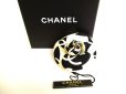 Photo1: CHANEL Camelia White and Black Canvas Corsage Brooch #9510 (1)