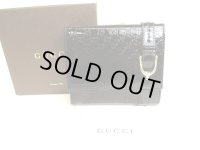 GUCCI Micro Guccissima Black Patent Leather Bifold Wallet #9513