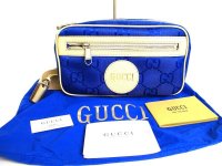 GUCCI Off The Grid belt bag Blue Nylon GG Waist Packs Belt Bag #9515