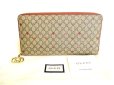 Photo1: GUCCI GG Coating Canvas PVC Leather Stars Motif Round Zip Wallet  #9521 (1)